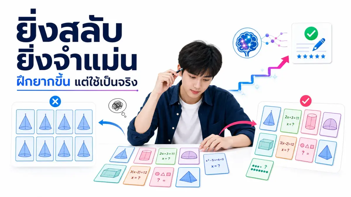 ทำไมฝึกแบบสลับหัวข้อถึงจำแม่นกว่าฝึกทีละหัวข้อรวด ทั้งที่รู้สึกว่ายากกว่าตอนฝึก