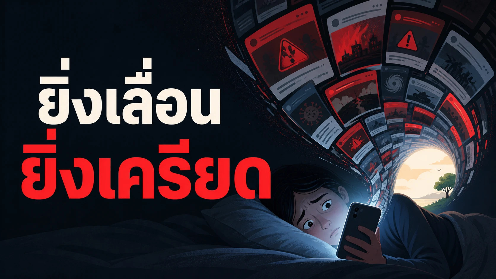 Doomscrolling: พฤติกรรมเลื่อนดูข่าวร้ายไม่หยุด งานวิจัยชี้อธิบายความวิตกกังวลเชิงอัตถิภาวนิยมได้จริง แต่มีจุดเริ่มที่ทำลายวงจรนี้ได้