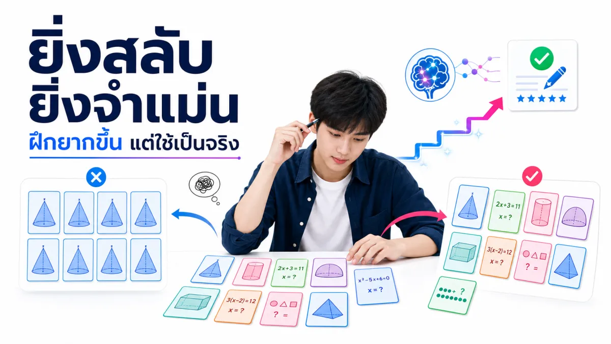 ทำไมฝึกแบบสลับหัวข้อถึงจำแม่นกว่าฝึกทีละหัวข้อรวด ทั้งที่รู้สึกว่ายากกว่าตอนฝึก